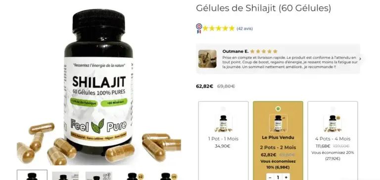 💬 Primal Supplements propose des comprimés de haute qualite avec 72% d'acide fulvique. Sourcé dans l'Altaï ce produit fait partie des meilleurs.