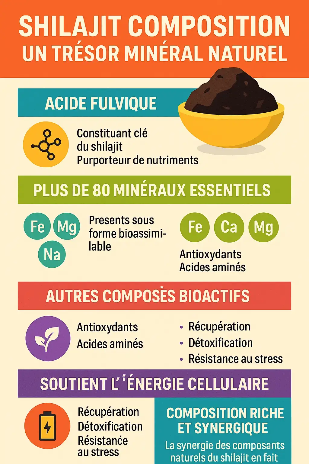 composition détaillée du shilajit