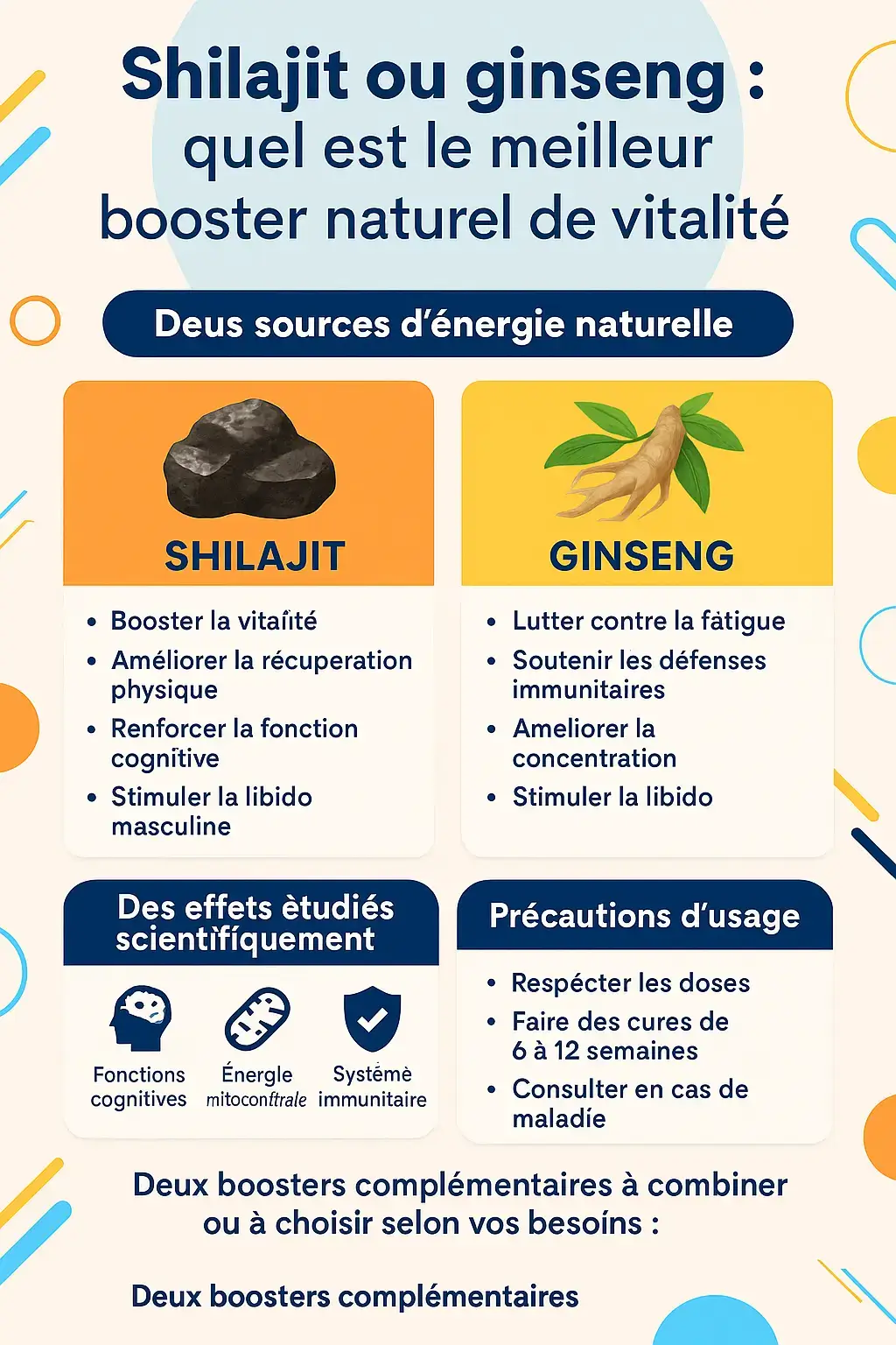 comparatif shilajit vs ginseng