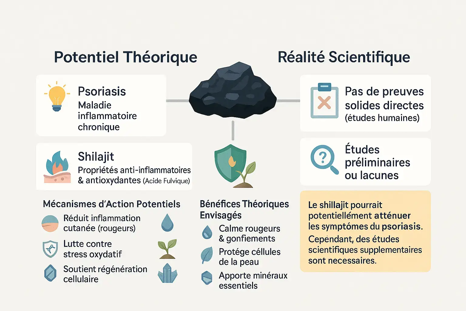 Shilajit et psoriasis : théorie vs réalité scientifique