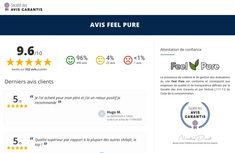 avis cliens verifiés feel pure