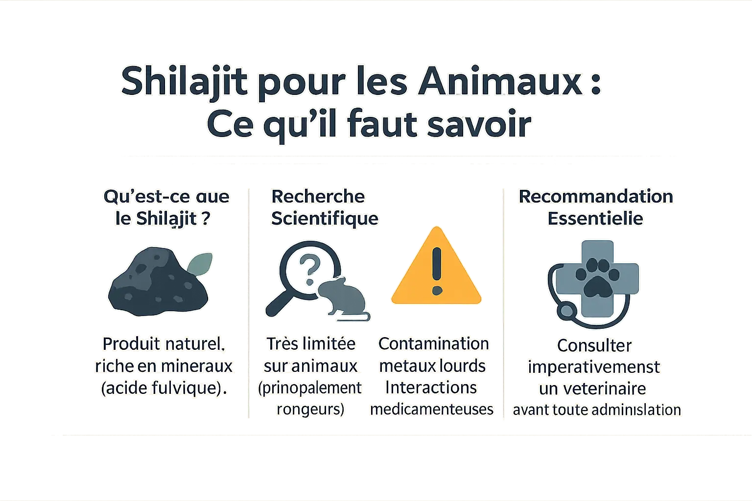 Shilajit pour les animaux, précautions à prendre