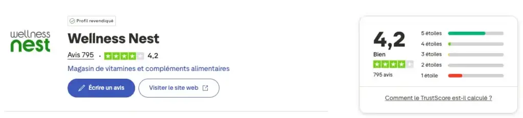 avis trustpilot wellness nest
